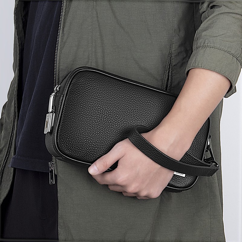 Wiwu Master Genuine Leather Series Fingerprint Lock Multi-Function Portable Mobile Accessory Bag - 6