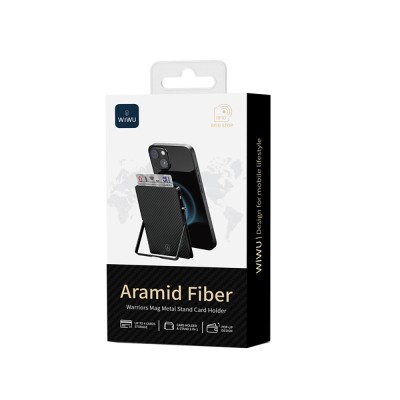 Wiwu MW-007 Warriors Pop-Up Buton Tasarımlı Magnetik Aramid Fiber Metal Standlı Kartlık - 11