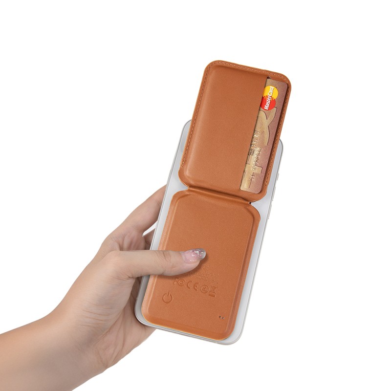 Wiwu MW-007P Magnetic Stand Card Holder Wireless Charging Compatible FindMy and Find Hub Enabled Mag Wallet - 7