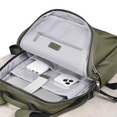 Wiwu Osun Series Metal Logo PU Leather Laptop Backpack - 4