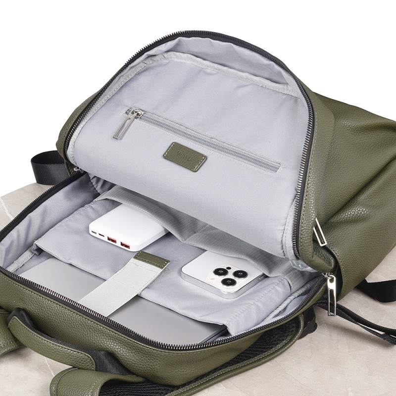 Wiwu Osun Series Metal Logo PU Leather Laptop Backpack - 4
