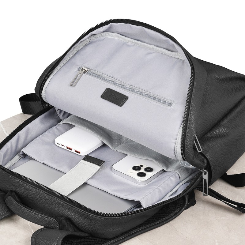 Wiwu Osun Series Metal Logo PU Leather Laptop Backpack - 5