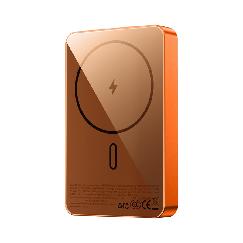 Wiwu P15-1 LED Işık Göstergeli Ultra İnce PD 20W Kablosuz Powerbank 10000mAh 15W - 5