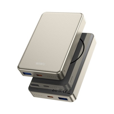 Wiwu P15-1 Ultra Slim PD 20W Wireless Powerbank with LED Indicator 10000mAh 15W - 14