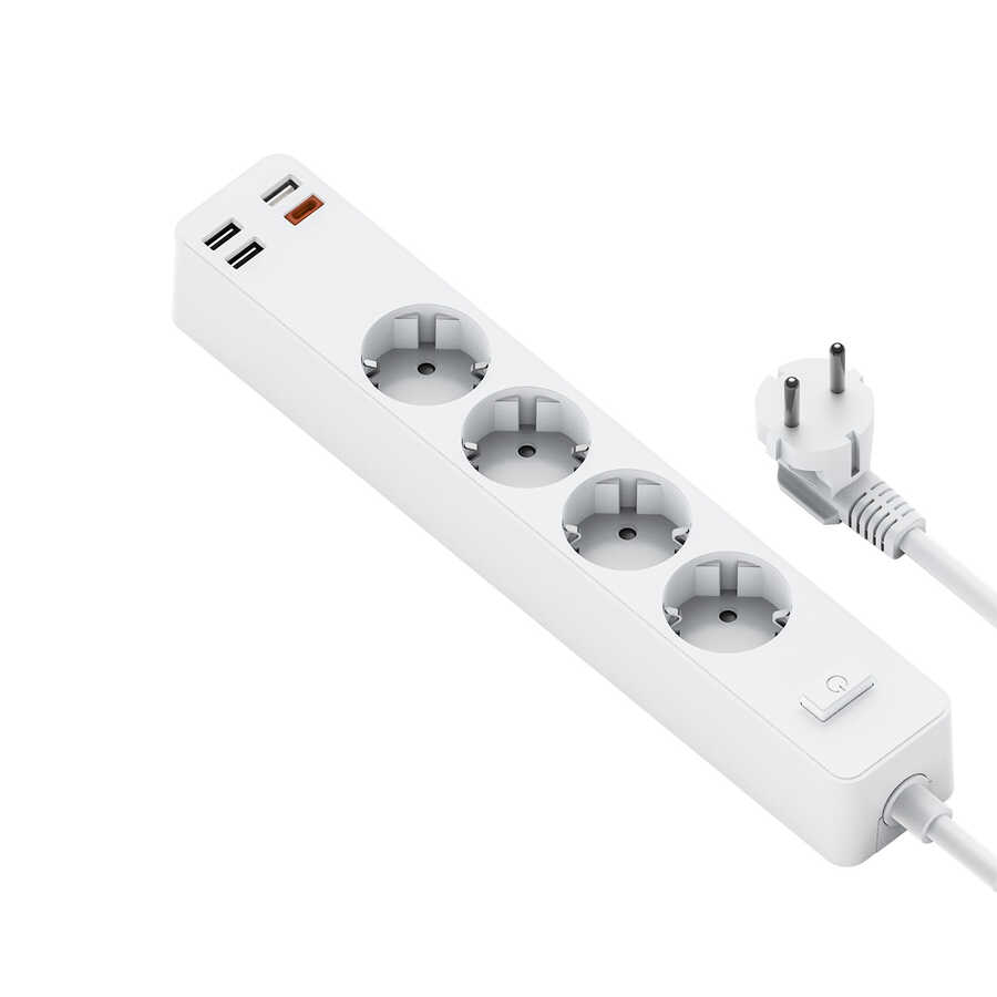 Wiwu PD20W U01EU Power Strip Çoklu Priz 160 cm - Beyaz