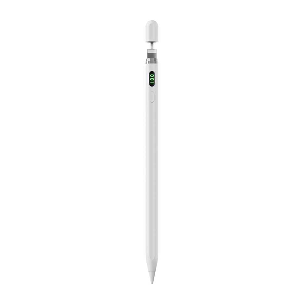 Wiwu Pencil L Pro Dijital Led Göstergeli Dokunmatik Kalem Palm-Rejection Eğim Özellikli Çizim Kalemi - Beyaz