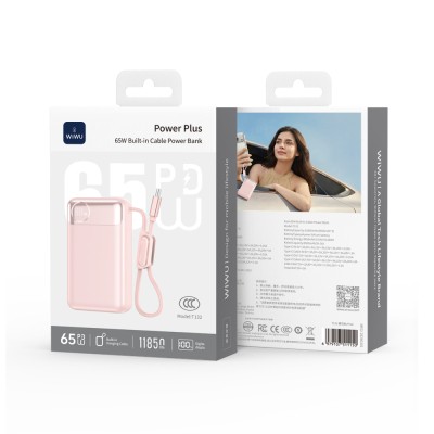 Wiwu T132 Power Plus Series Type-C Wired PD Powerbank 65W 12000mAh - 9