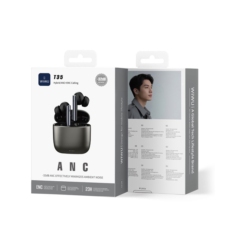 Wiwu T35 Hybrid ANC/ENC Technology In-Ear Bluetooth Headphones v6.0 - 8