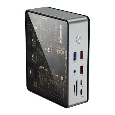 Wiwu W1601 Matrix 16in1 LED Atmosfer Işıklı Type-C Hub Docking Station - 8