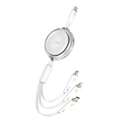 Wiwu Wi-C023 Vigor Series 3in1 Type-C Lightning Micro USB Reel Data and Charging Cable 100W 1.5M - Wiwu