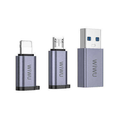 Wiwu Wi-C031 Concise Series 3in1 Type-C to USB-A/Type-C/Lightning Adapter Package - Wiwu