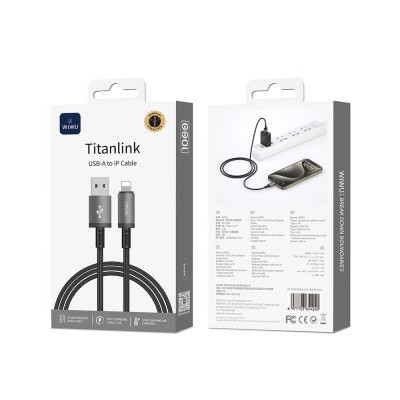 Wiwu Wi-C055 Titanlink Series USB-A to Lightning Fast Charging Data and Charging Cable 1M - 5