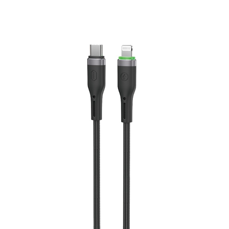Wiwu Wi-C070 Orginlink Series LED Indicator Type-C to Lightning Fast Charging PD Data and Charging Cable 27W 1M - 3