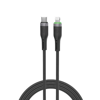 Wiwu Wi-C070 Orginlink Serisi LED Göstergeli Type-C to Lightning Hızlı Şarj Özellikli PD Data ve Şarj Kablosu 27W 1M