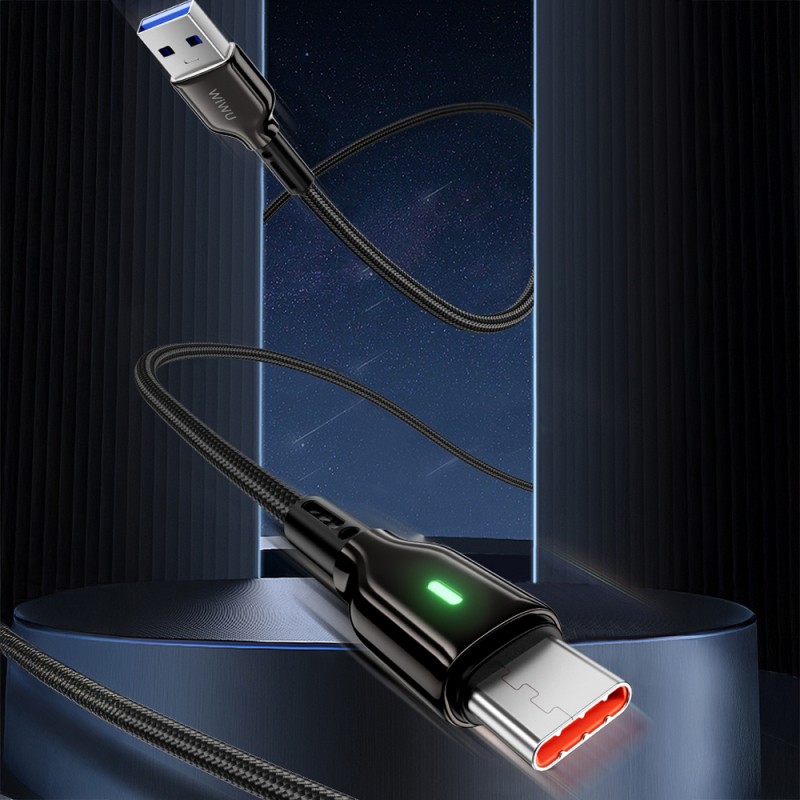 Wiwu Wi-C073 Drualink Serisi USB-A to Type-C Hızlı Şarj Özellikli Data ve Şarj Kablosu 3A 1M - 4