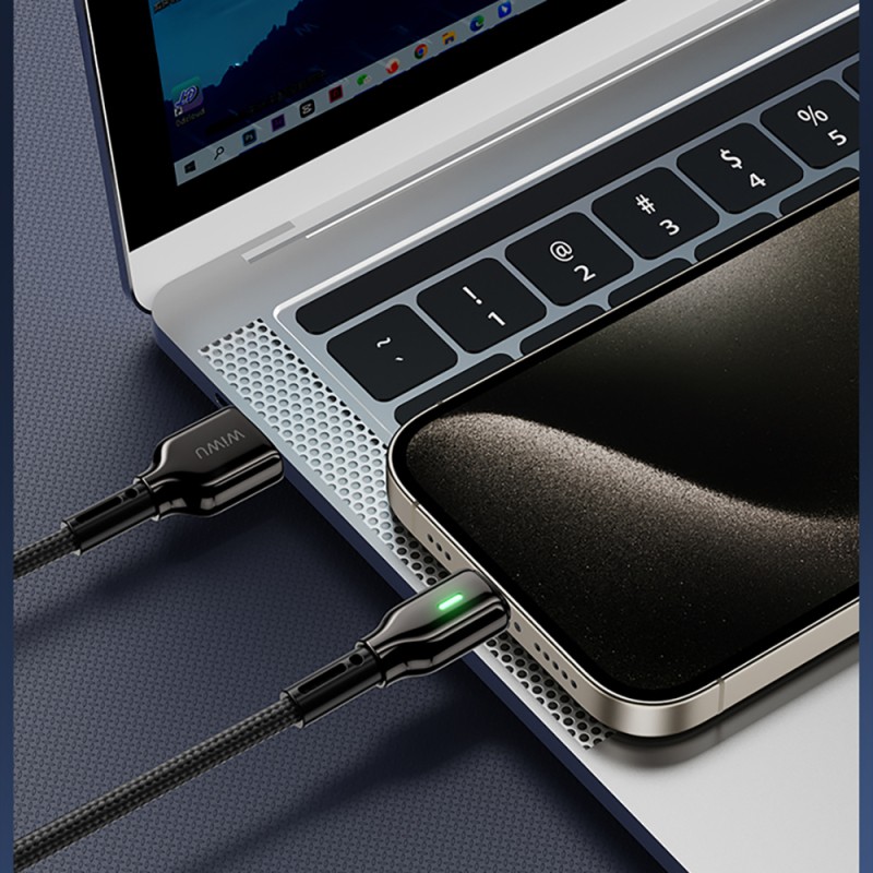 Wiwu Wi-C073 Drualink Serisi USB-A to Type-C Hızlı Şarj Özellikli Data ve Şarj Kablosu 3A 1M - 6
