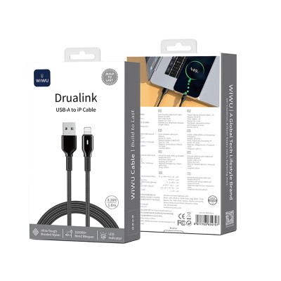 Wiwu Wi-C074 Drualink Serisi USB-A to Lightning Hızlı Şarj Kablosu 1M - 4