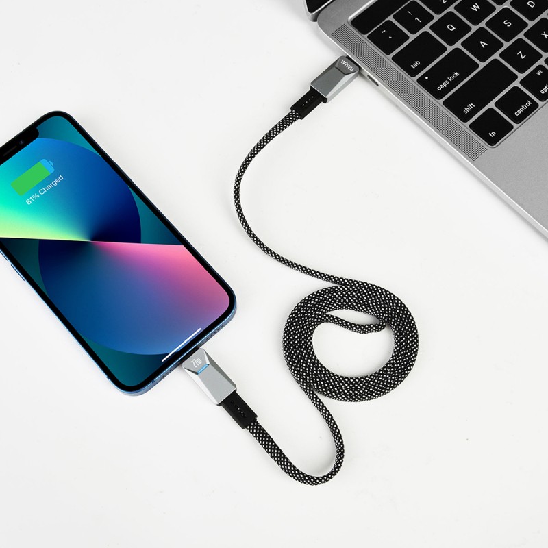 Wiwu Wi-C077 Cyberlink Series Type-C to Lightning Fast Charging Data and Charging Cable 27W 1M - 6