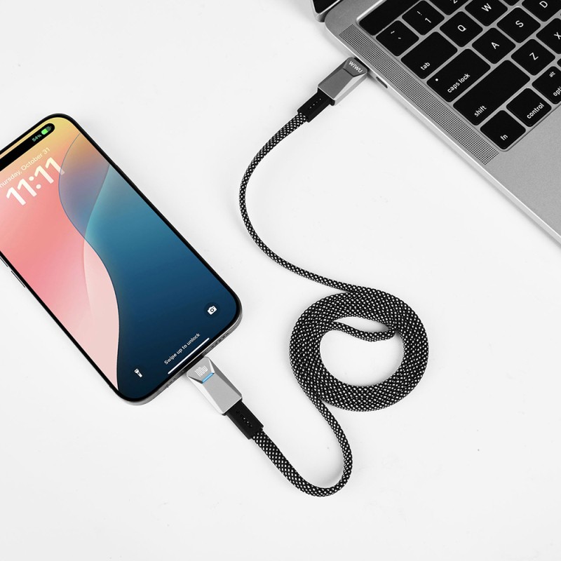 Wiwu Wi-C078 Cyberlink Series Type-C to Type-C PD Fast Charging Data and Charging Cable 100W 1M - 6