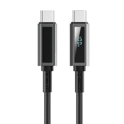 Wiwu Wi-C079 Warriors Series Aramid Fiber Digital LED Display Type-C to Type-C PD Data and Charging Cable 100W 1.2M - 3
