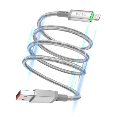 Wiwu Wi-C081 Maglink Serisi Işıklı Magnetik USB-A to Lightning Işıklı Hızlı Şarj Özellikli Data ve Şarj Kablosu 1M - 3