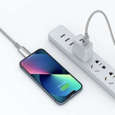 Wiwu Wi-C081 Maglink Serisi Işıklı Magnetik USB-A to Lightning Işıklı Hızlı Şarj Özellikli Data ve Şarj Kablosu 1M - 6