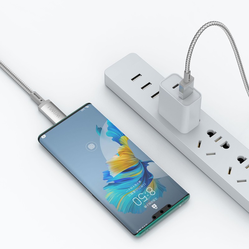 Wiwu Wi-C082 Maglink Series LED Indicator USB-A to Type-C Fast Charging Data and Charging Cable 60W 1M - 6