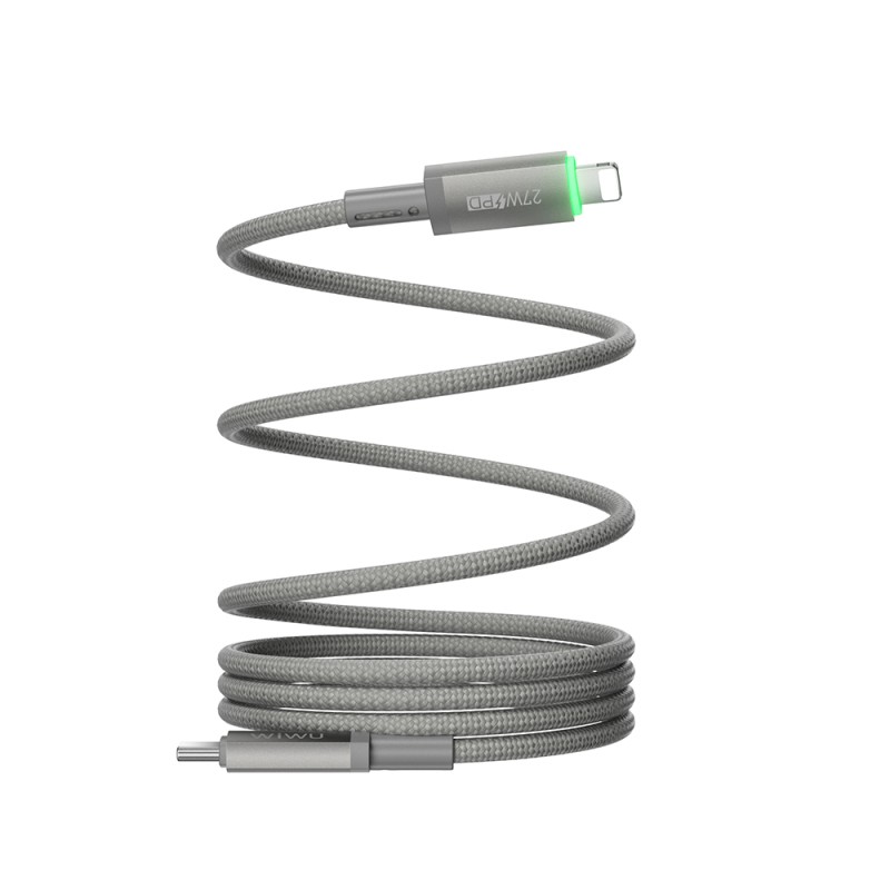 Wiwu Wi-C083 Maglink Serisi Işıklı Magnetik Type-C to Lightning PD Hızlı Şarj Özellikli Data ve Şarj Kablosu 27W 1M - 4