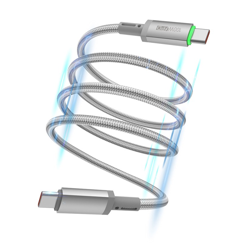 Wiwu Wi-C084 Maglink Series LED Indicator Type-C to Type-C Fast Charging Data and Charging Cable 100W 1M - 3