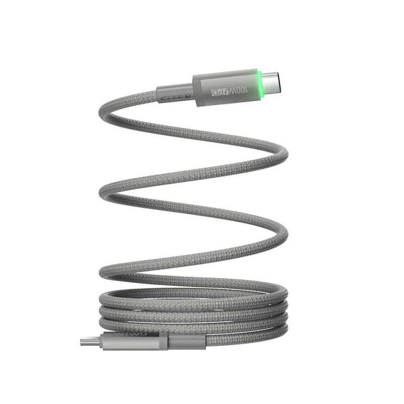 Wiwu Wi-C084 Maglink Series LED Indicator Type-C to Type-C Fast Charging Data and Charging Cable 100W 1M - 4