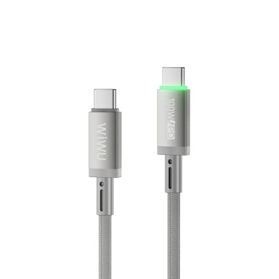 Wiwu Wi-C084 Maglink Serisi LED Göstergeli Type-C to Type-C Hızlı Şarj Özellikli Data ve Şarj Kablosu 100W 1M - 5