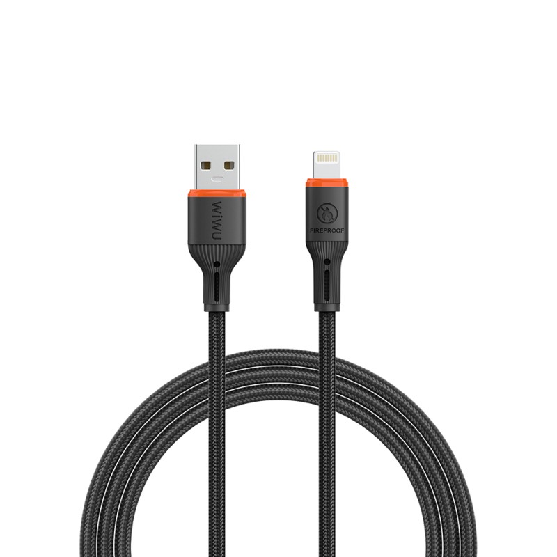 Wiwu Wi-C095 FlameGuard Serisi USB-A to Lightning Data ve Şarj Kablosu 1.2M - 2