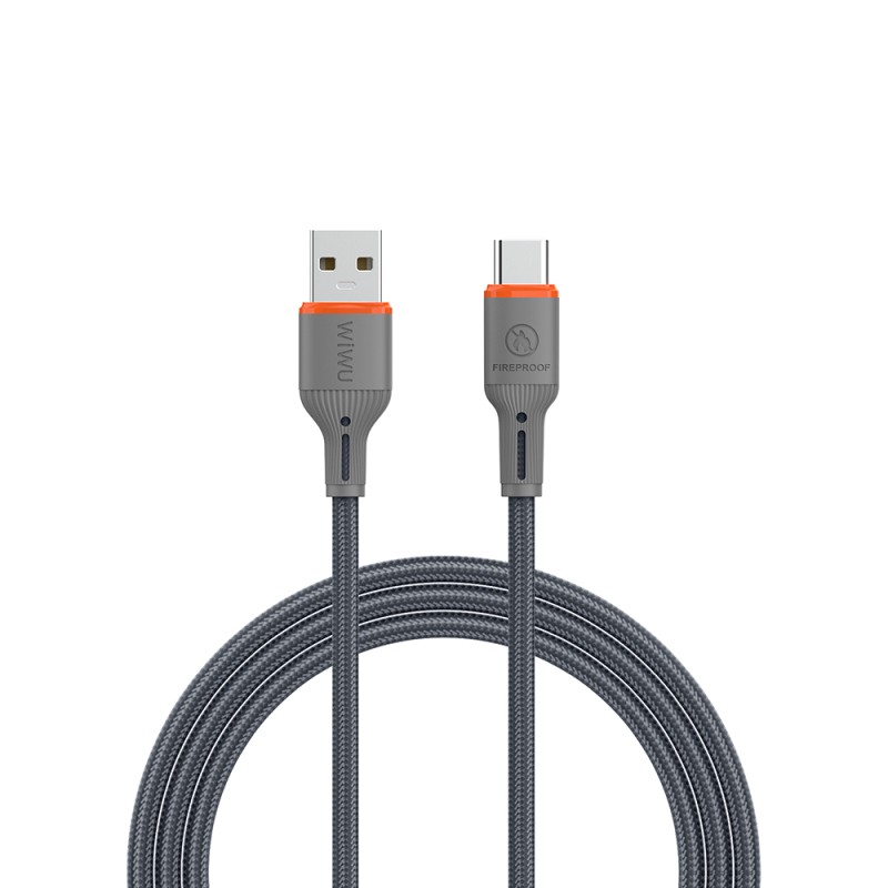 Wiwu Wi-C096 Flame Guard Serisi USB-A to Type-C Hızlı Şarj Özellikli Data ve Şarj Kablosu 1.2M - 3