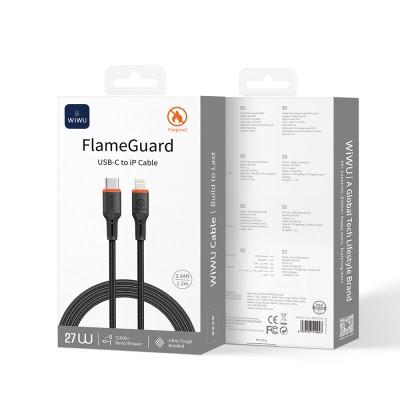 Wiwu Wi-C097 FlameGuard Serisi Type-C to Lightning Data ve Şarj Kablosu 27W 1.2M - 4