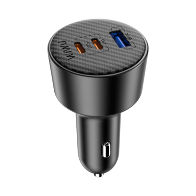 Wiwu Wi-CC026 Fast Charging PD Type-C + USB-A Port Aramid Fiber Car Charger 200W - Wiwu