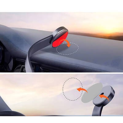 Wiwu Wi-CH053 Mago Serisi Magnetik M-safe Uyumlu Bükülebilen Eğimi ve Düz Zemin Araç Telefon Tutacağı - 5
