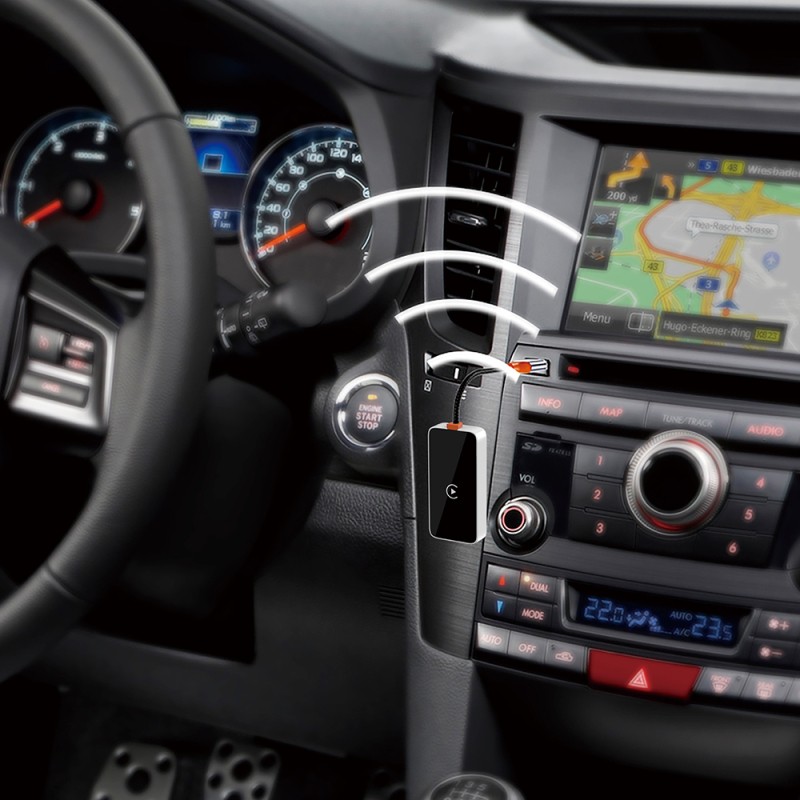 Wiwu Wi-CP002 CarPlay Digital LED Display Wireless Audio Receiver USB Input Bluetooth Adapter - 7