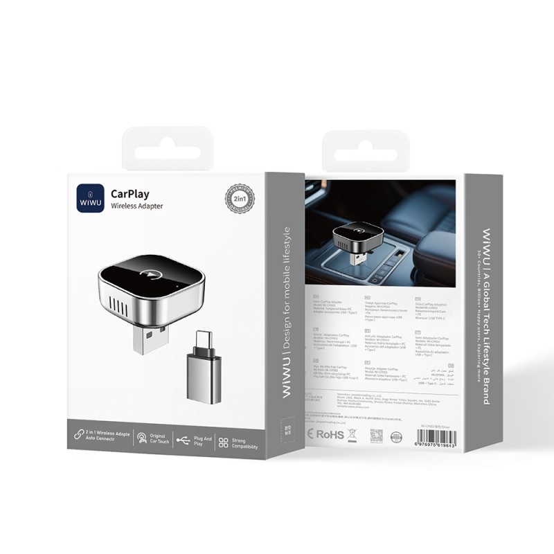 Wİwu Wi-CP003 2in1 CarPlay USB Wireless Transmitter Adaptör - 6