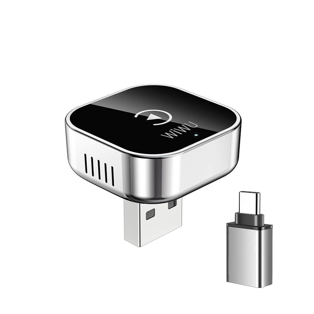 Wİwu Wi-CP003 2in1 CarPlay USB Wireless Transmitter Adaptör - Gümüş