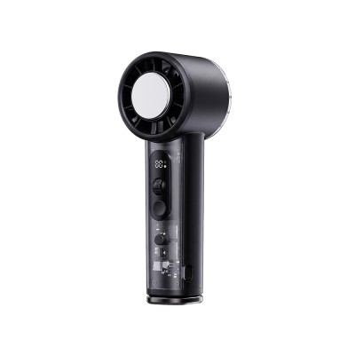 Wiwu Wi-FS019 Ice Engine Turbo Fan Serisi Dijital LED Göstergeli Şeffaf Tasarım Portatif Soğutucu El Fanı Siyah