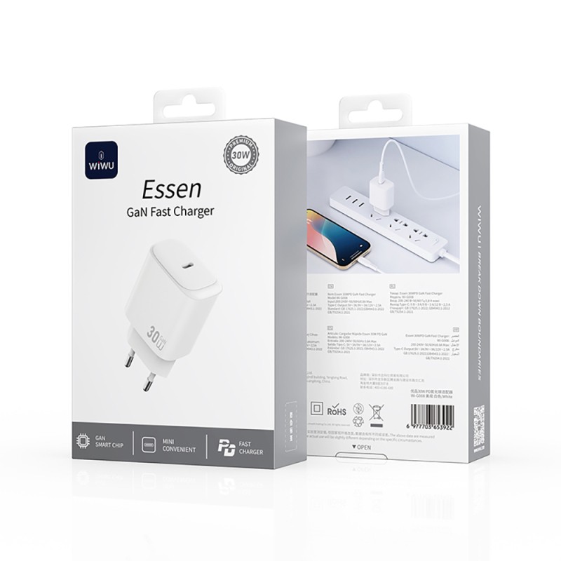Wiwu Wi-G008 Essen Series GaN Tech PD Fast Charging Charging Head 30W - 14