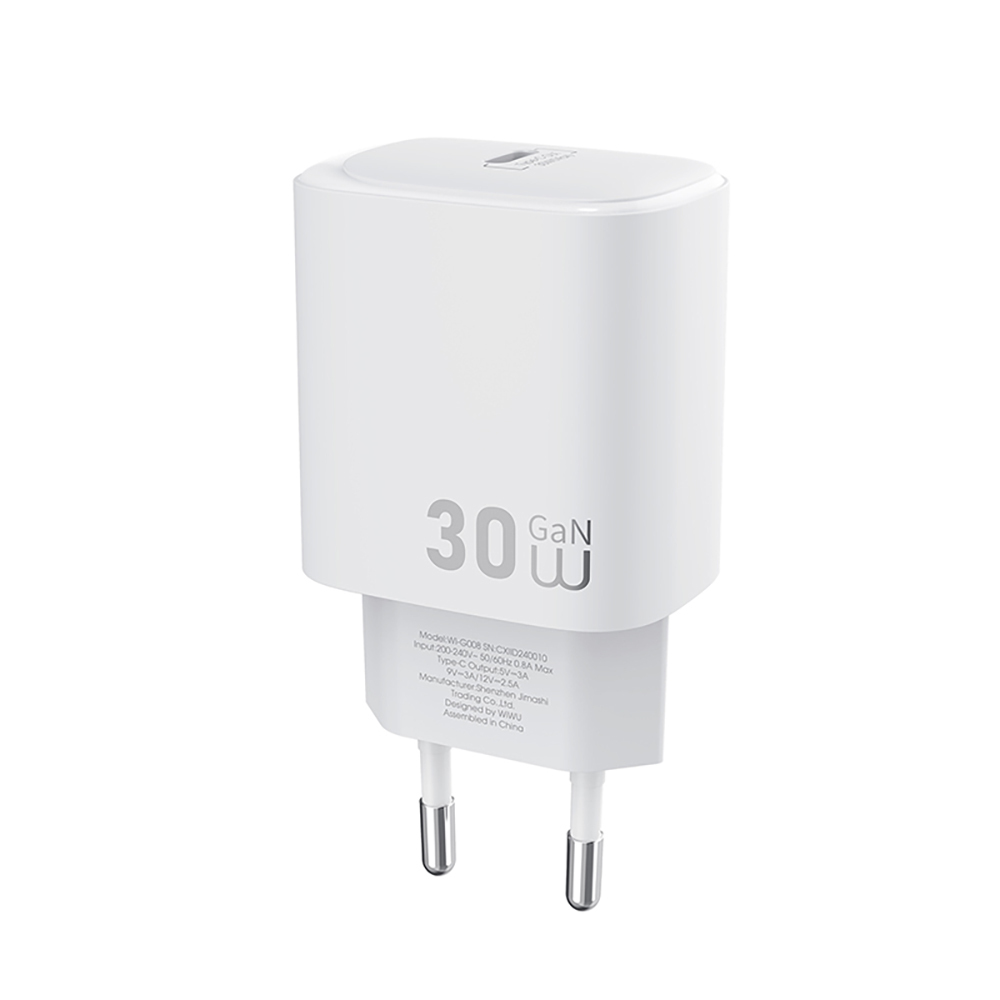 Wiwu Wi-G008 Essen Serisi GaN Tech PD Hızlı Şarj Özellikli Şarj Başlığı 30W - Beyaz