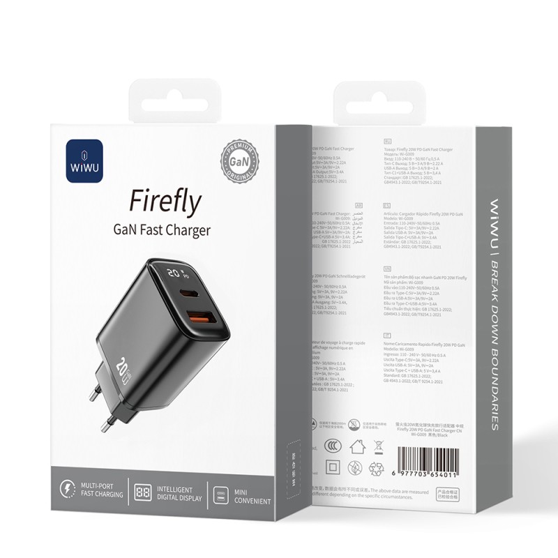 Wiwu Wi-G009 Firefly Series GaN Tech PD Fast Charging Charging Head 20W - 5