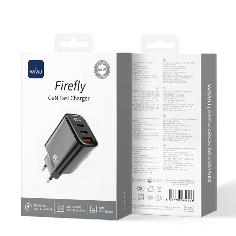 Wiwu Wi-G011 Firefly Series GaN Tech PD Fast Charging Charging Head 45W - 5