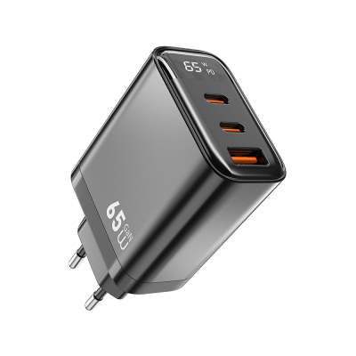 Wiwu Wi-G012 Firefly Series Dual Type-C PD & USB-A GaN Technology Fast Charging Head 65W - Wiwu