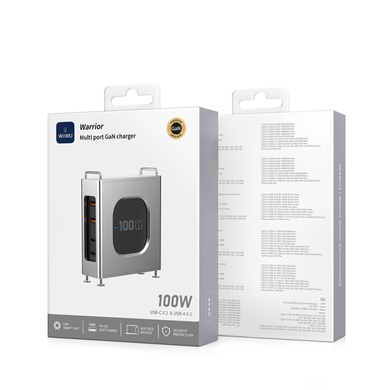 Wiwu Wi-G013 Warrior Serisi GaN Tech Hızlı Şarj Özellikli Şarj Başlığı 100W - 7