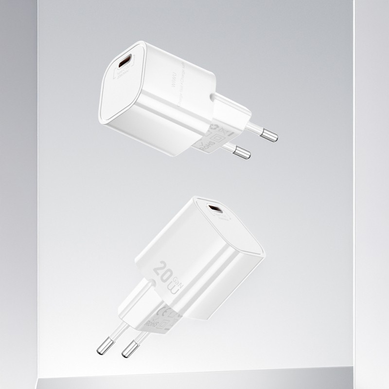 Wiwu Wi-G014 Cube Series GaN Tech PD Fast Charging Mini Charging Head 20W - 5