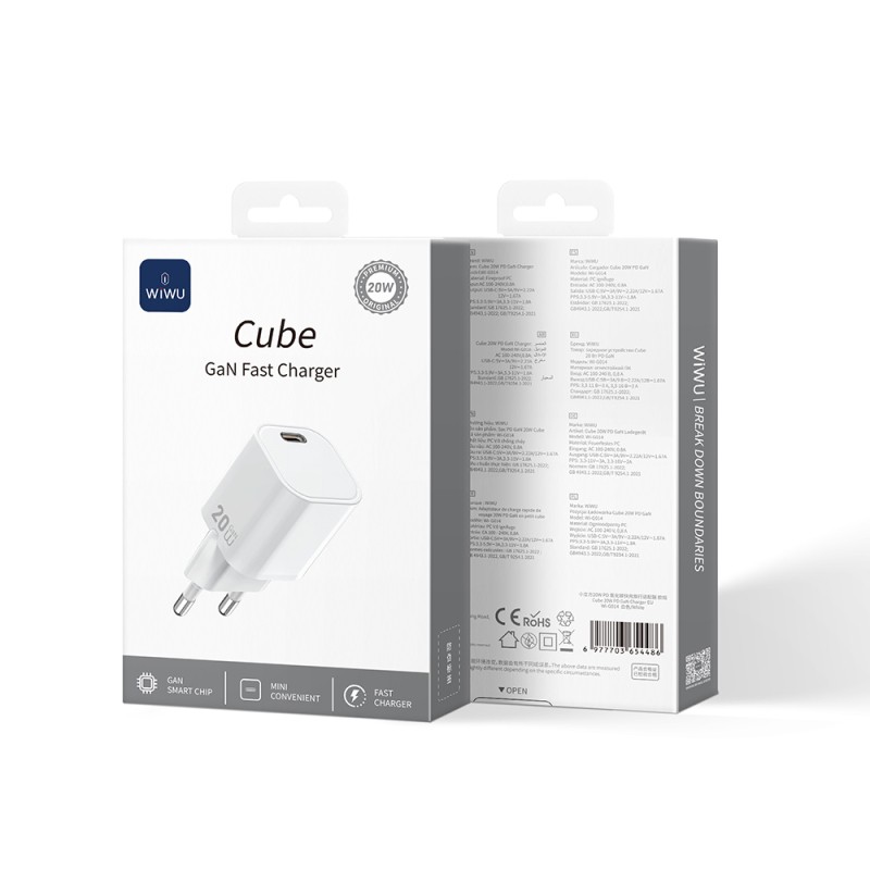 Wiwu Wi-G014 Cube Series GaN Tech PD Fast Charging Mini Charging Head 20W - 4