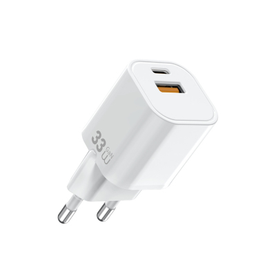Wiwu Wi-G017 Cube Series Type-C PD & USB-A GaN Tech PD Fast Charging Mini Charging Head 33W - Wiwu