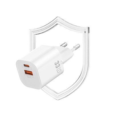 Wiwu Wi-G017 Cube Series Type-C PD & USB-A GaN Tech PD Fast Charging Mini Charging Head 33W - 5